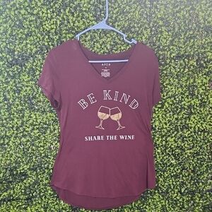 Apt 9 Burgundy Be Kind Share the Wine T-Shirt